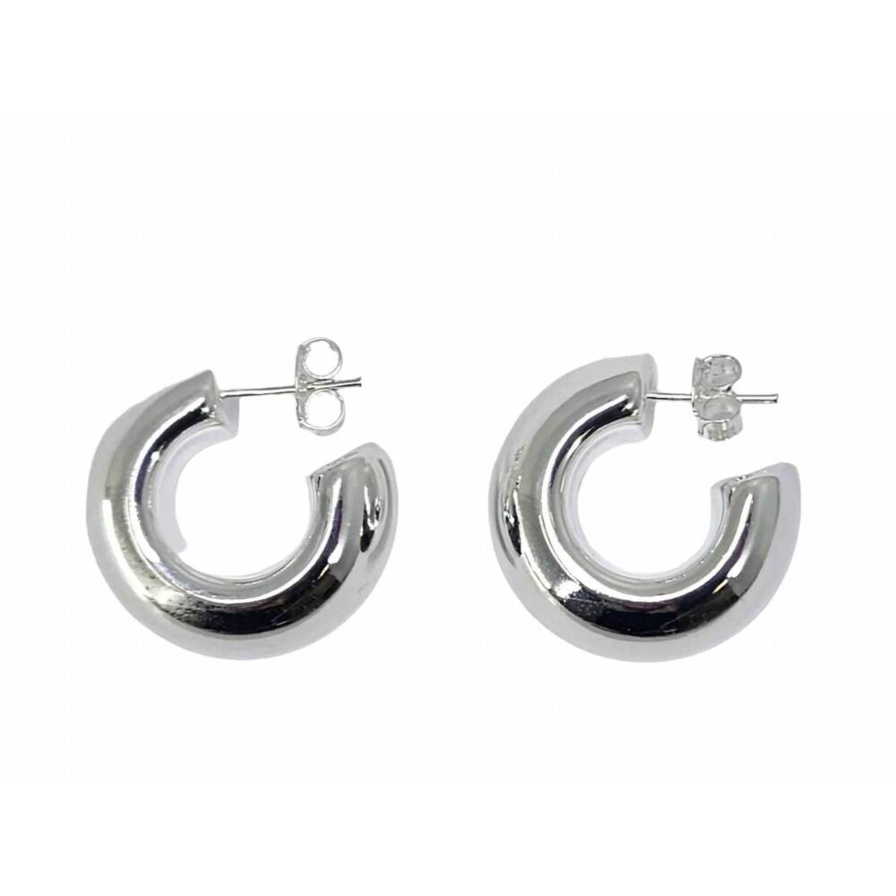 NEW SHEILA FAJL women's scooped hoops earrings in silver